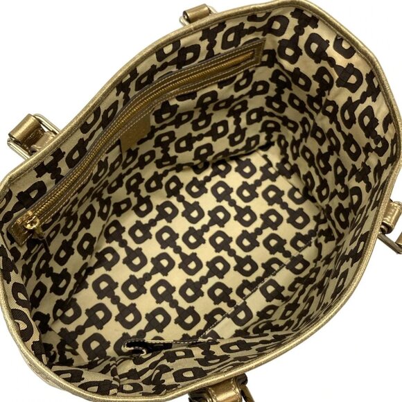 GUCCI GG Beige Gold Jacquard Leather Tote Bag 435-082725 - Picture 12 of 14